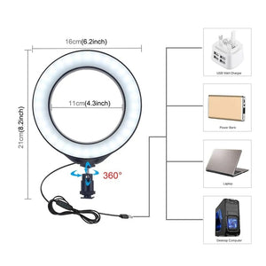 AROPRO™|Aro De Luz De 16 Cm Profesional Con Trip